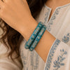 Teal Blue Laheria Kac Kada Set