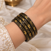Royal Elephant Pure Lac Bangle Set – Black