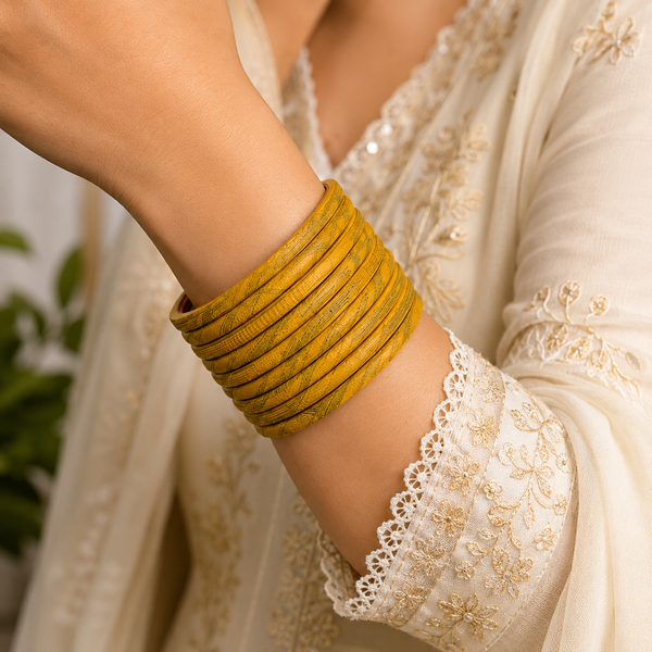 Yellow Jaipur Loom stack