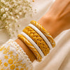 Haldi Kesar braided bangle set