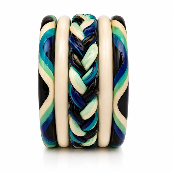 Evil Eye braided Bangle Set