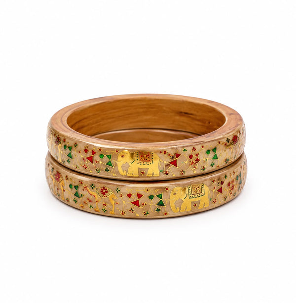 Champagne Gold Elephant lac kada set