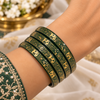 Royal Elephant Pure Lac Bangle Set – Green