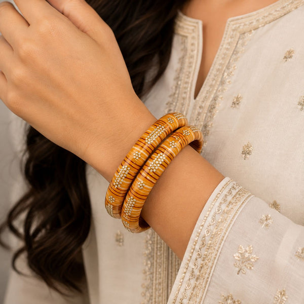 Mustard Yellow Laheria Lac kada Set