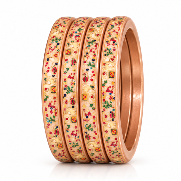 Royal Elephant Pure Lac Bangle Set – Rose Gold