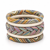 Multicolour braided bangle set