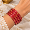 Royal Elephant Pure Lac Bangle Set – Red