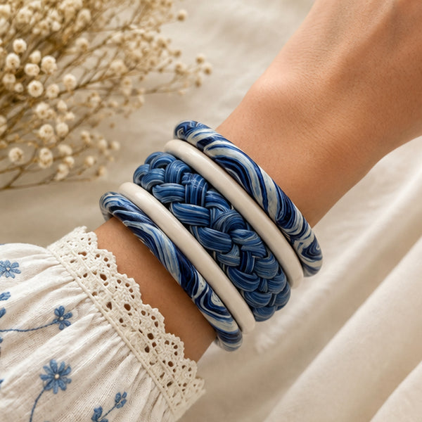 Neelam braided bangle set