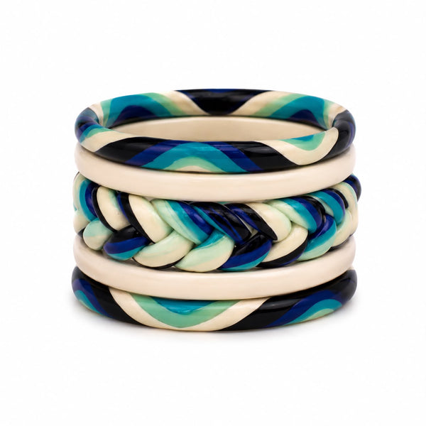 Evil Eye braided Bangle Set