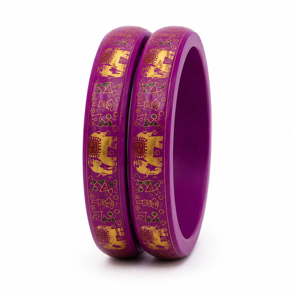 Dark Pink Elephant lac kada set